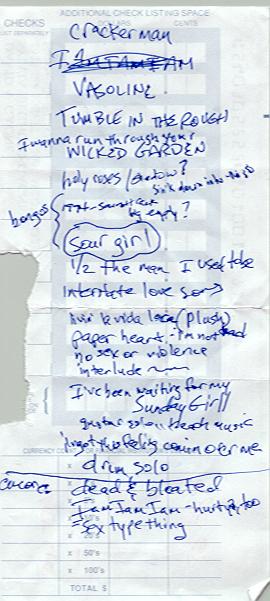 set list