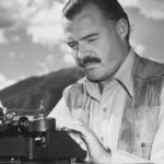 Hemingway with Underwood typewriter