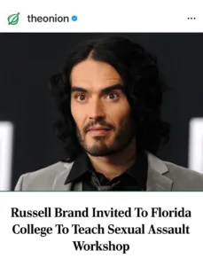Russell Brand Invited to Florida College to Teach Sexual Assault Workshop